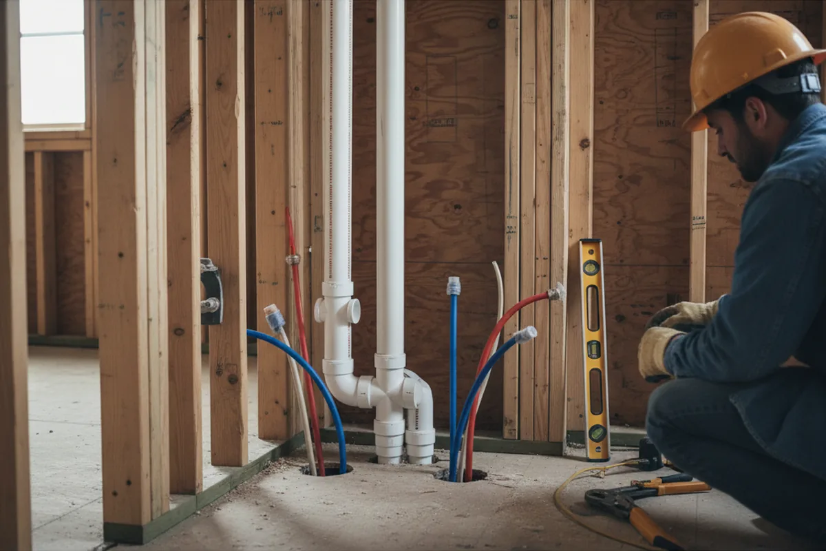 Drain and supply rough-in during Leak Detection in Bethesda